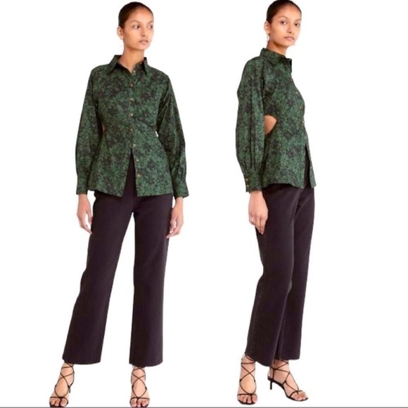 Anthropologie THIRD FORM Garden Party Button Down Cut-Out Blouse Top Size 6 NEW - Picture 4 of 9